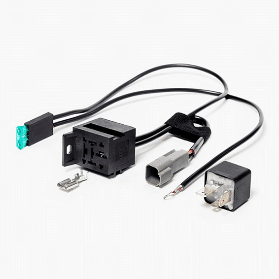 Tillbehör till extraljussatserna. Kablar och dosor. 